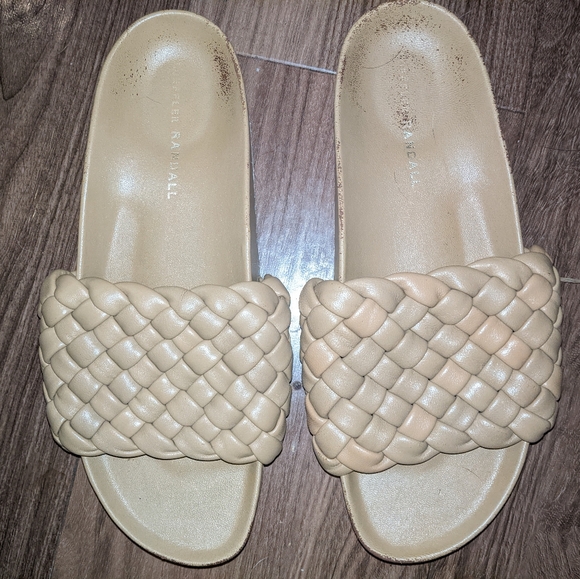 Loeffler Randall - Sonnie Camel Woven Leather Sandals Slides | Size 7.5 - Picture 4 of 8